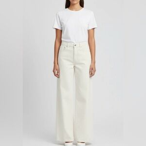 TWP Cream Wide-Leg High-Waist Pants Sz 31